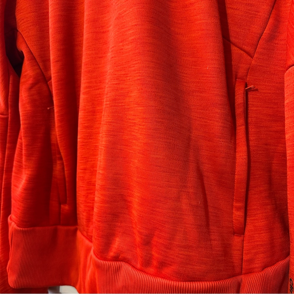 Adidas Climaheat Fleece Lined Thick Hoodie Orange Gray Womens Size Large - Picture 8 of 12